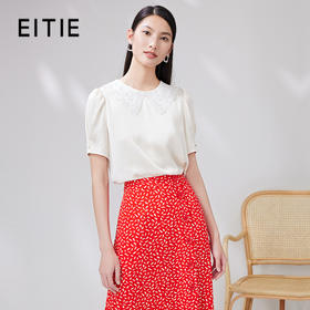 EITIE爱特爱夏季新款娃娃领领口百搭纯色小上衣7013718