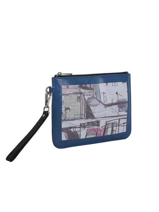 callisto蓝色牛皮革手包  SPCHB002BL 商品图1