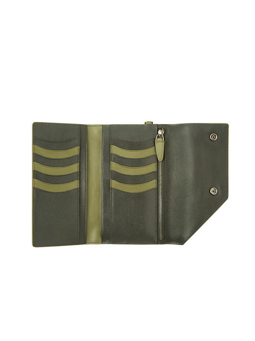callisto绿色皮质三折银包 皮革SNCPE005GR 商品图4
