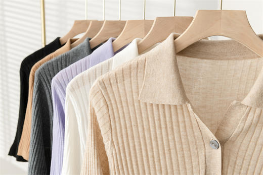【高品质私服】【醋酸羊毛POLO领五分袖针织衫 2件减10元】精选醋酸羊毛材质 天然环保，健康舒适 自然而又高级【无标出货 介意慎拍】 商品图2