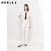 NEELLY纳俪商场同款白色西装裤女春夏直筒高腰阔腿裤垂感休闲裤子N23042H01069 商品缩略图2
