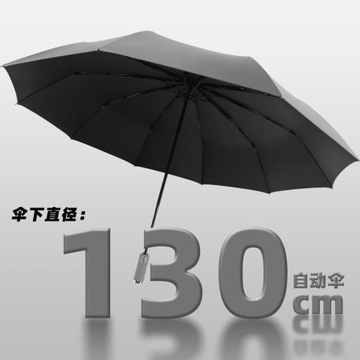【好物推荐】10骨黑胶全自动大号雨伞配色手柄三折 商品图1