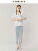 famecoco范可儿纯棉浅色牛仔裤女新款夏季裤脚镂空直筒裤FAB3GA012 商品缩略图3