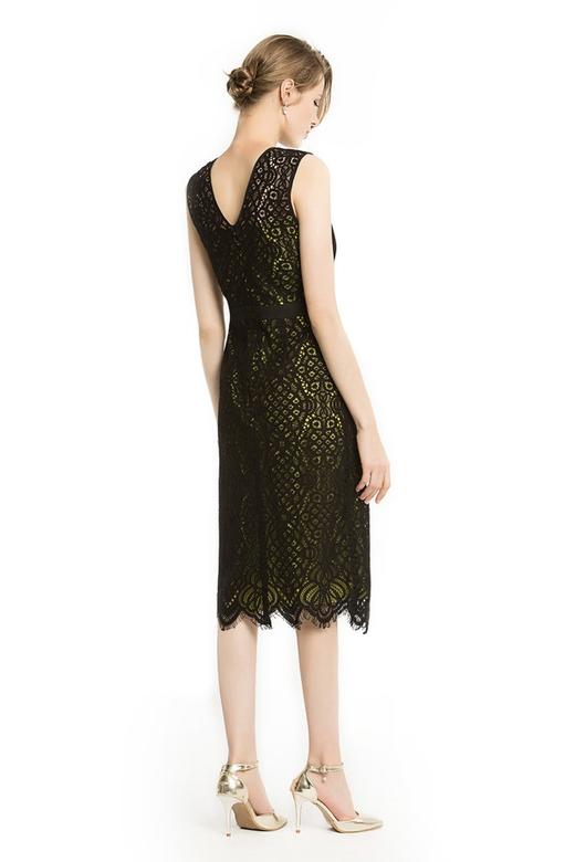 NOIR 黑色凸花蕾色连衣裙 1828 商品图2