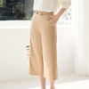 玳莎直筒八分阔腿裤女2023年夏款新款斜门襟设计感宽松通勤休闲裤  DB36305 商品缩略图0