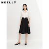 NEELLY纳俪商场同款黑色半身裙女高腰显瘦伞裙通勤A字过膝裙夏季N23042E01064 商品缩略图1