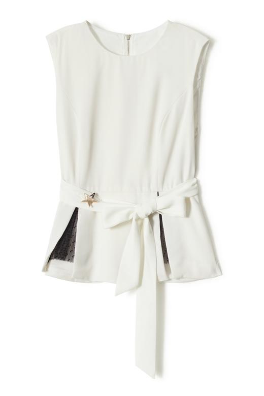 NOIR 白色简约无袖上衣 2763 商品图5