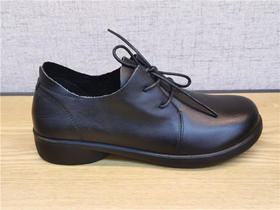 2021豪行秋季新款正品真皮舒适休闲系带低跟女鞋单鞋21394606