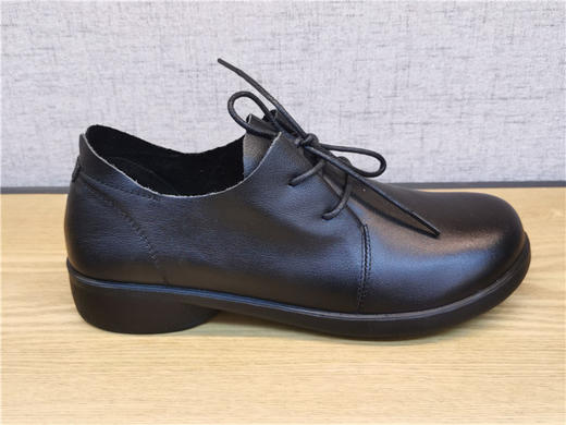 2021豪行秋季新款正品真皮舒适休闲系带低跟女鞋单鞋21394606 商品图0