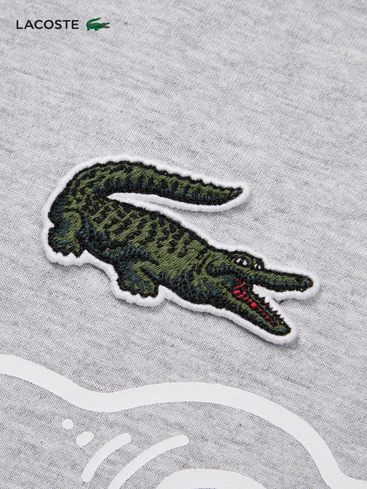 【海南专供价】Lacoste法国鳄鱼男装新款潮流印花休闲宽松圆领T恤TH5511-98 商品图3