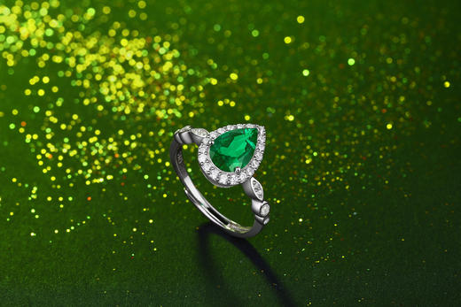 玖钻 培育祖母绿系列首饰戒指耳钉项链 商品图4