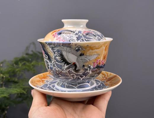 【仙鹤祥瑞三才盖碗】 商品图0