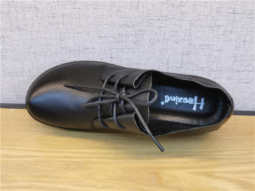 2021豪行秋季新款正品真皮舒适休闲系带低跟女鞋单鞋21394606 商品图4