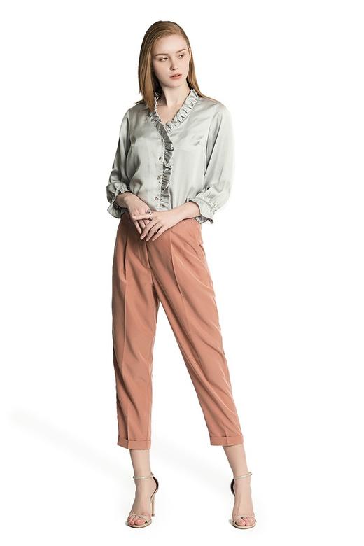 NOIR 灰色睡衣风木耳边上衣 1858 商品图4