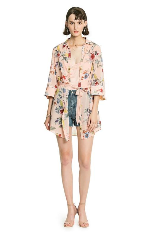 ONLY 粉色印花睡袍式外套 3100 商品图0