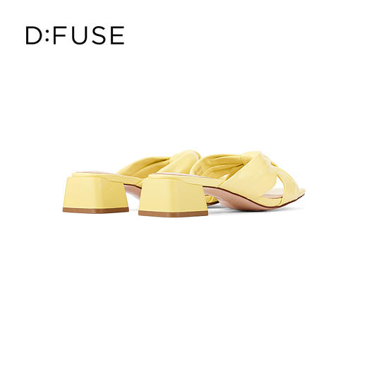 DFuse迪芙斯夏季新款羊皮褶皱蝴蝶结粗跟穆勒拖鞋DF32110669 商品图6