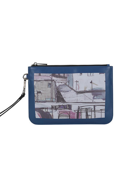 callisto蓝色牛皮革手包  SPCHB002BL 商品图0