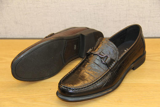 豪行潮鞋春新款11166162一脚蹬休闲皮鞋男时尚豆豆鞋柔软透气单鞋 商品图4