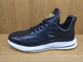 2021秋季新款豪行真皮舒适休闲男鞋11397077时尚系带高帮短靴正品