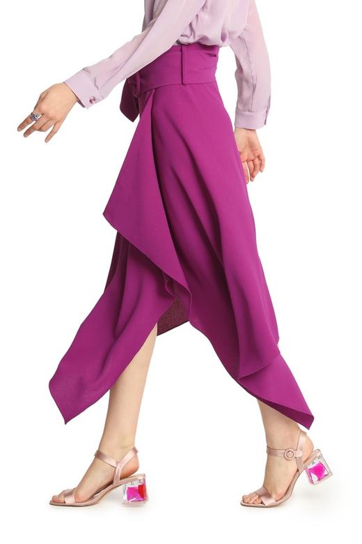 AVA 紫色大腰封不规则信封裙 1873 商品图1