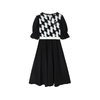 太平鸟女装不规则下摆拼接连衣裙A5FAC2D13黑色 商品缩略图0