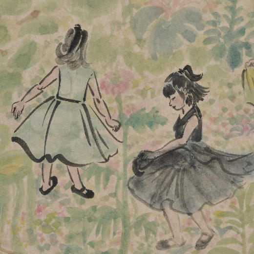 李周卫《芳草地》国画人物 17CM*25CM 约半平尺 卡纸（未装框）【原作编号GH0026】 商品图2