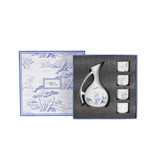 大英博物馆欧式中国风系列 清透骨瓷一壶四杯酒壶套装礼盒 商品图4