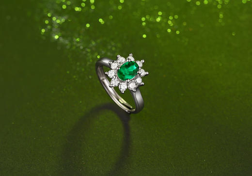 玖钻 培育祖母绿系列首饰戒指耳钉项链 商品图9