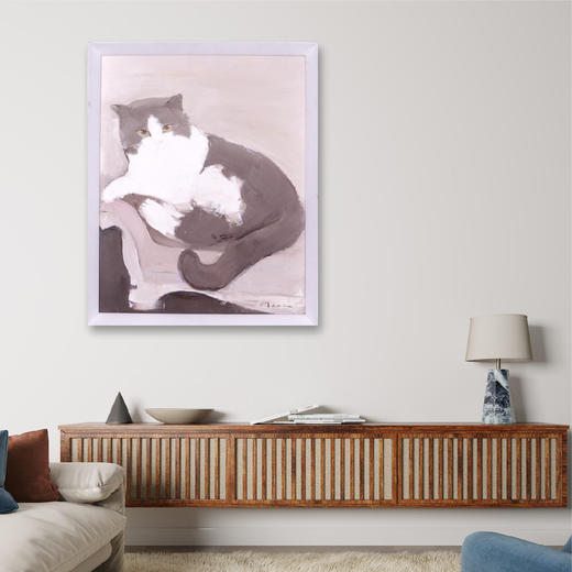 孙洪敏《猫》（一）油画 53CM*43CM 约2.1平尺 布面（已装框）【原作编号YH0002】 商品图1