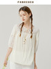 Famecoco范可儿套头衬衫女设计感小众拼接上衣夏半袖衬衣FAB3BD011 商品缩略图1