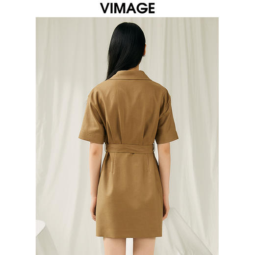 VIMAGE纬漫纪夏季新品时尚通勤复古收腰连衣裙V1907514 商品图5