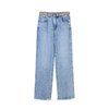 太平鸟女装醋酸直筒牛仔裤A4HAC2389牛仔蓝 商品缩略图0