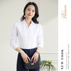 罗蒙春夏女装长袖衬衫女士V领衬衫商务通勤职业工装长袖棉质衬衫女 商品缩略图1