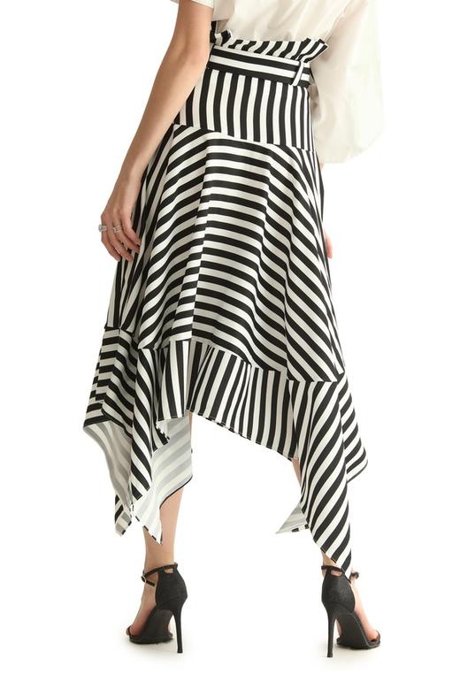 SUMMER & SAGE 黑白条纹不规则半裙 1879 商品图2