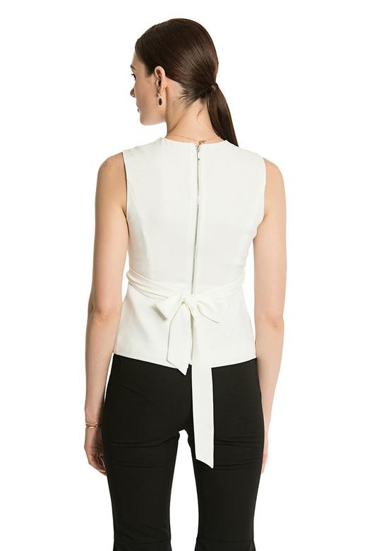 NOIR 白色简约无袖上衣 2763 商品图2
