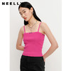 NEELLY纳俪商场同款夏季新款平口针织衫吊带小背心内搭显瘦上衣N23042A01033 商品缩略图1