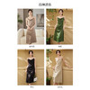 【BAZAAR】2023年新款芭莎红时尚女V领连衣裙长款 商品缩略图1