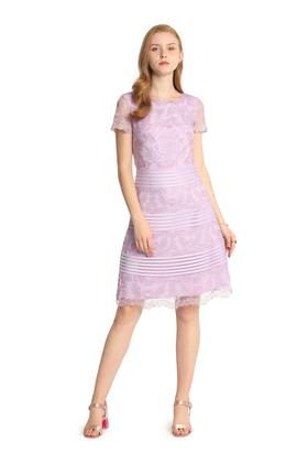 SUMMER & SAGE 粉紫色钩花网纱连衣裙 1989