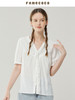 famecoco范可儿短袖衬衫女设计感小众绣花围巾领上衣洋气独特别致FAB3BH040 商品缩略图2