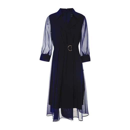 EITIE爱特爱夏季新款透视拼接袖时尚优雅连衣裙7007733 商品图5