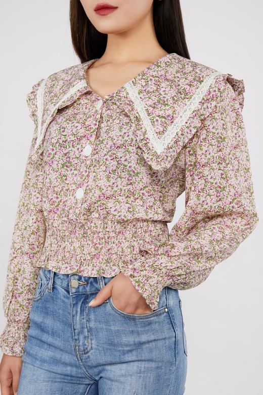 amadella 蕾丝领边打揽碎花上衣 11292 商品图3