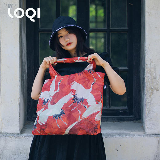 德国LOQI 博物馆系列 红白鹤WH.CR.R 时尚艺术环保万用袋 折叠大容量单肩手提购物袋承重40斤防泼水 ANONYMOUS 商品图13