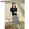 NEELLY纳俪气质印花半身裙女不对称裙摆设计A字裙中长款夏季新款N23044E05508 商品缩略图1