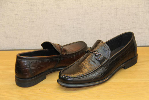 豪行潮鞋春新款11166162一脚蹬休闲皮鞋男时尚豆豆鞋柔软透气单鞋 商品图3