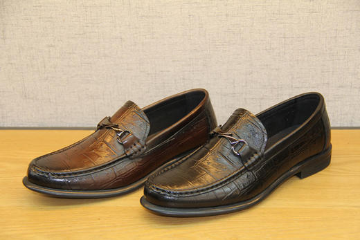 豪行潮鞋春新款11166162一脚蹬休闲皮鞋男时尚豆豆鞋柔软透气单鞋 商品图2