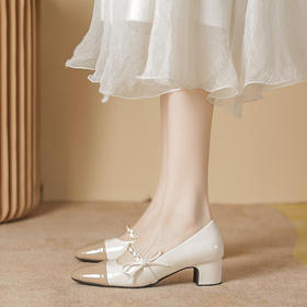 「三款配色！法式小香风」法式粗跟玛丽珍鞋 2023年新款仙女中粗跟女单鞋工作单鞋女