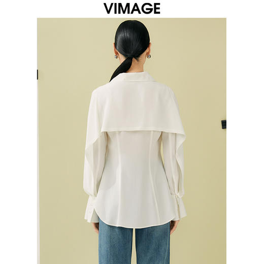 VIMAGE纬漫纪夏季新款百搭小众设计感衬衣衬衫V1909513 商品图4