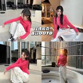 新品上身 | 春日减龄穿搭🌺玫红针织超显白！