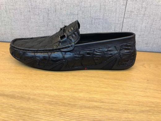 豪行2021年秋冬新品头层牛皮休闲男单鞋豆豆鞋11354033专柜正品 商品图1