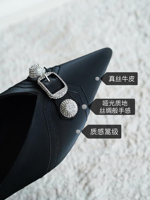 2023时尚潮流「穆勒拖」头层牛皮金属皮、真丝皮春夏凉拖鞋，轻奢篙档显质感，时尚与舒适兼具，skp奢品牌代工厂定制 2厘米跟高 手感细腻丝滑 光泽篙级优雅 超软羊皮里（银色/黑色 ） 商品图8